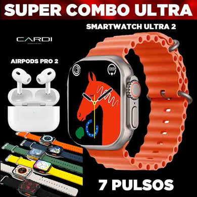 🎁 Combo Smartwatch Ultra 2 + AirPods Pro 2 🎧 + 7 Pulsos 💥
