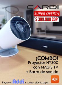 ¡COMBO! Proyector HY300 con MAGIS + Barra de Sonido